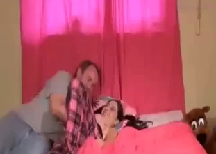 Braided brunette blows and fucks her own dad